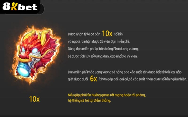 Tính năng đặc biệt Pháo Long Vương trong Bắn Cá Kịch Tinh