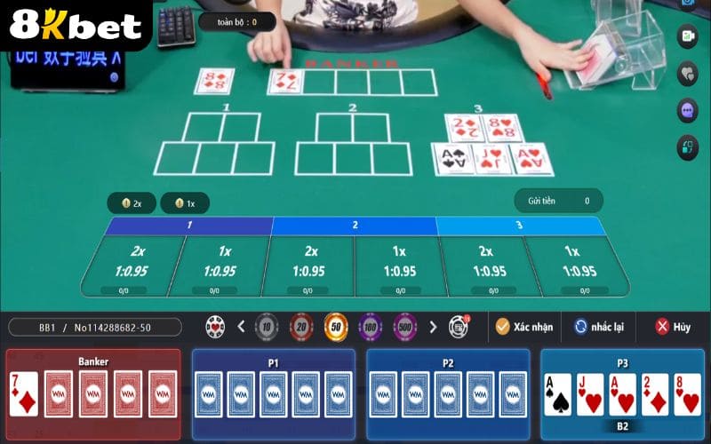 Ngưu Ngưu Online tại Casino 8KBET có nhiều cửa đặt cược hấp dẫn